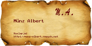 Münz Albert névjegykártya